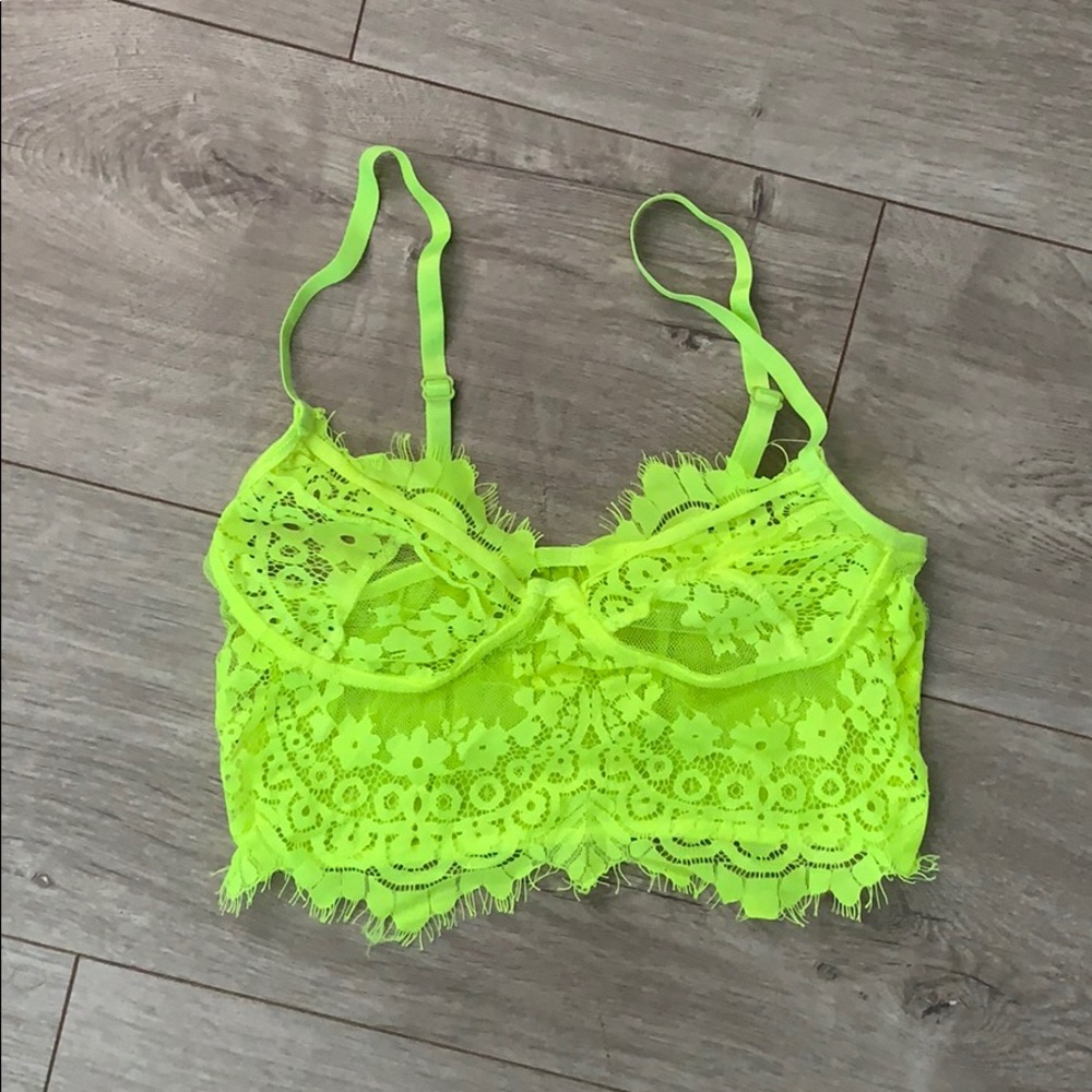 Neon lace bralette